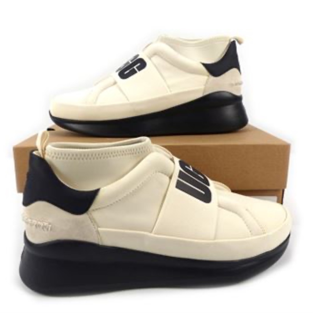 UGG Neutra 1095097 Woman’s Blk & Cream Neoprene Athletic Sneakers Shoes Size 10